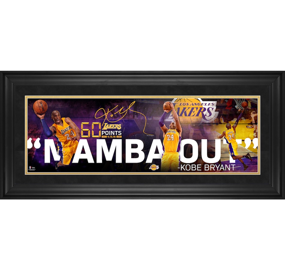 Image 641742.jpg, Product 641-742 / Price $272.99, Fanatics Authentic Kobe Bryant Los Angeles Lakers Framed 10" x 30" Mamba Out Collage from Fanatics on TSC.ca's Sports department