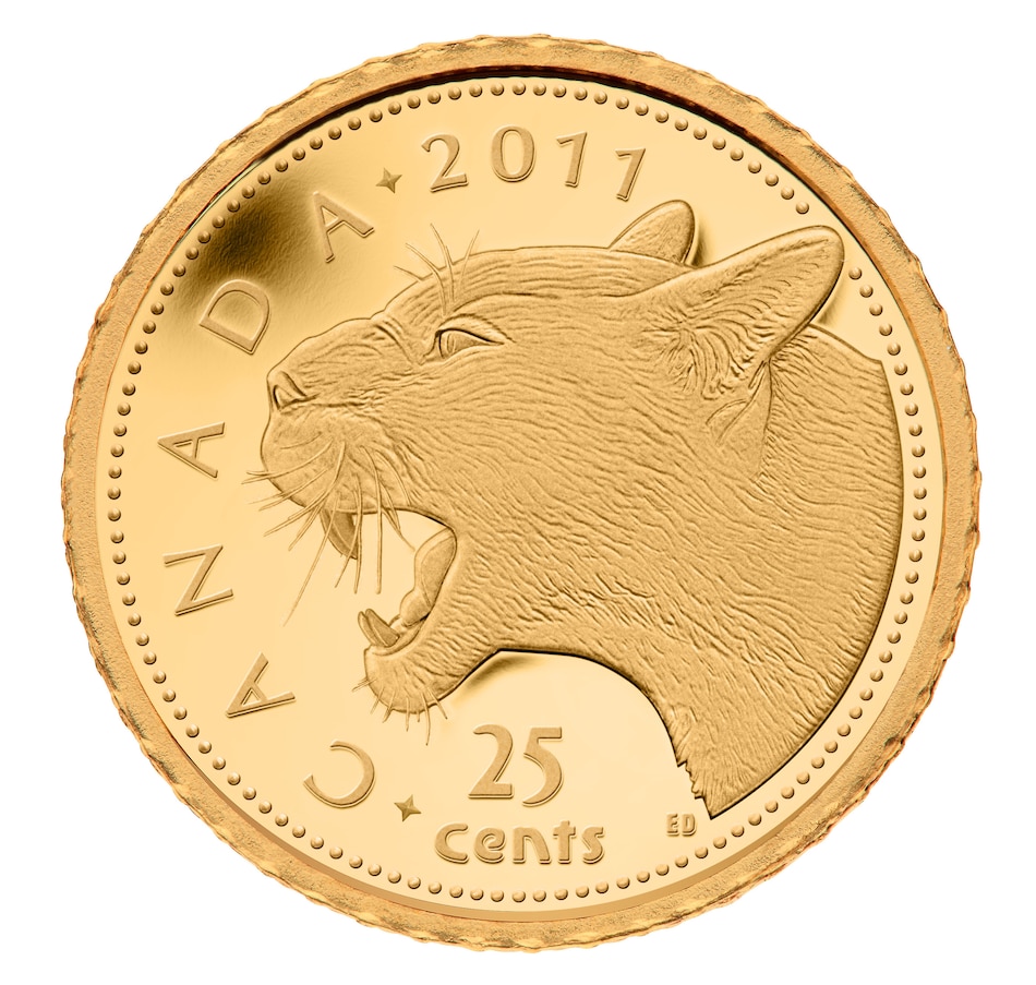 Image 642608.jpg, Product 642-608 / Price $199.95, 2011 Pure Gold Cougar Coin 0.5 Grams from Royal Canadian Mint (RCM) on TSC.ca's Coins department