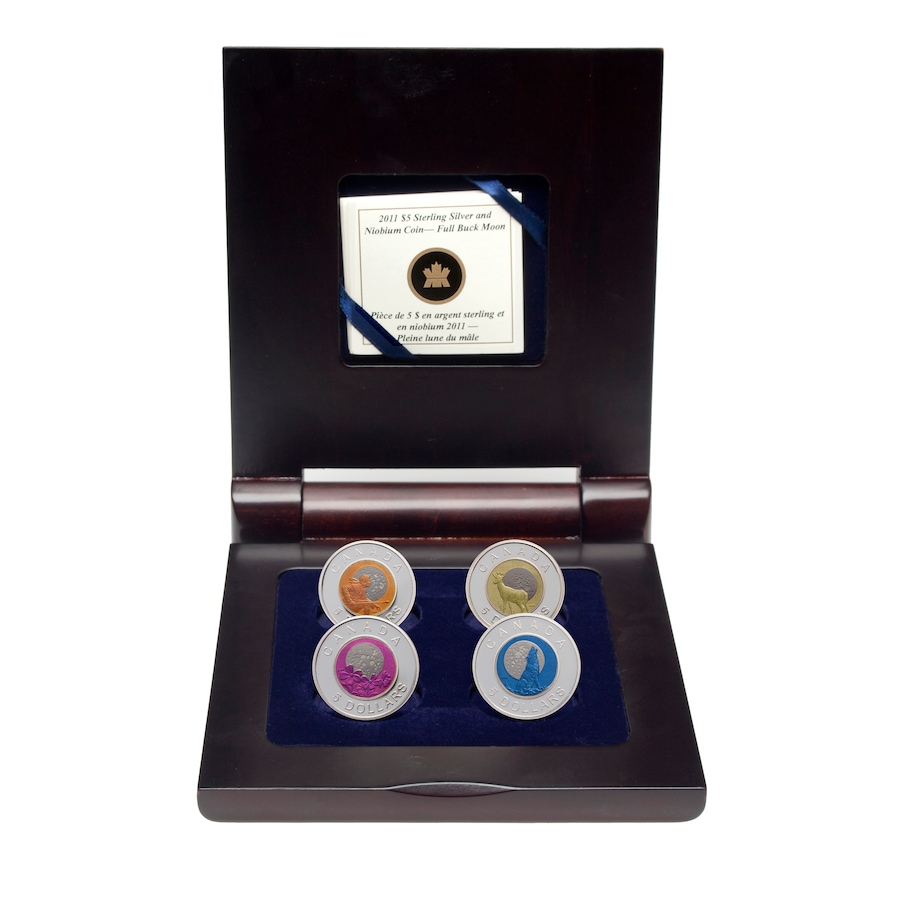 Image 642706.jpg, Product 642-706 / Price $549.95, Full Moon Sterling Silver & Niobium Coin Series from Royal Canadian Mint (RCM) on TSC.ca's Coins department