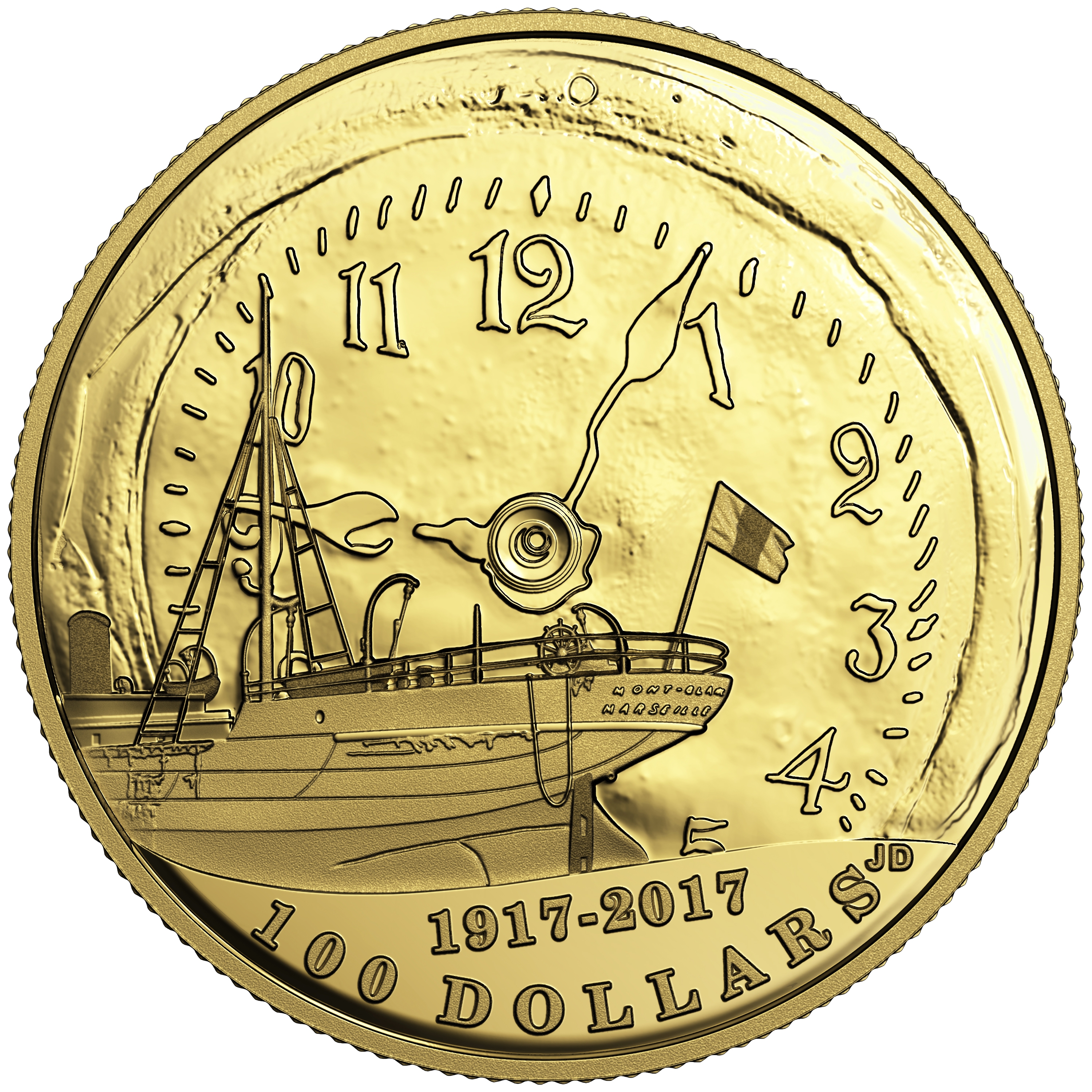 2017 $100 Gold Coin 14-Karat Gold, Striking Proof Finish - 100th