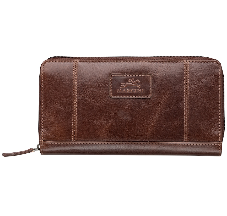 Image 646036_BRN.jpg, Product 646-036 / Price $70.99, Mancini Casablanca Collection Ladies' Clutch Wallet from Mancini Fine Leather on TSC.ca's Fashion department