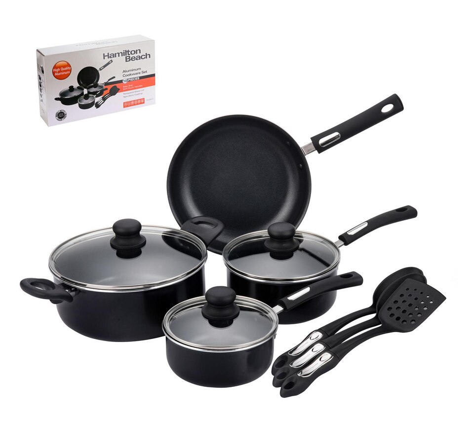 tsc.ca - Hamilton Beach 10-Piece Aluminum Non-Stick Cookware Set with ...