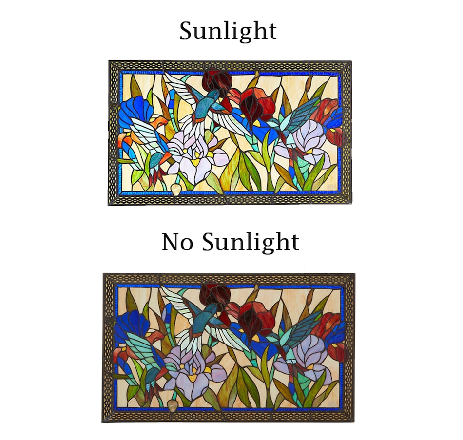 Fine Art Lighting Stained Glass Hummingbird Window Panel