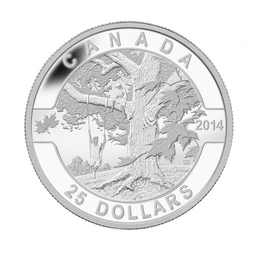 Image 646219.jpg, Product 646-219 / Price $179.95, $25 Fine Silver Coin - Under the Old Maple Tree from Royal Canadian Mint (RCM) on TSC.ca's Coins department
