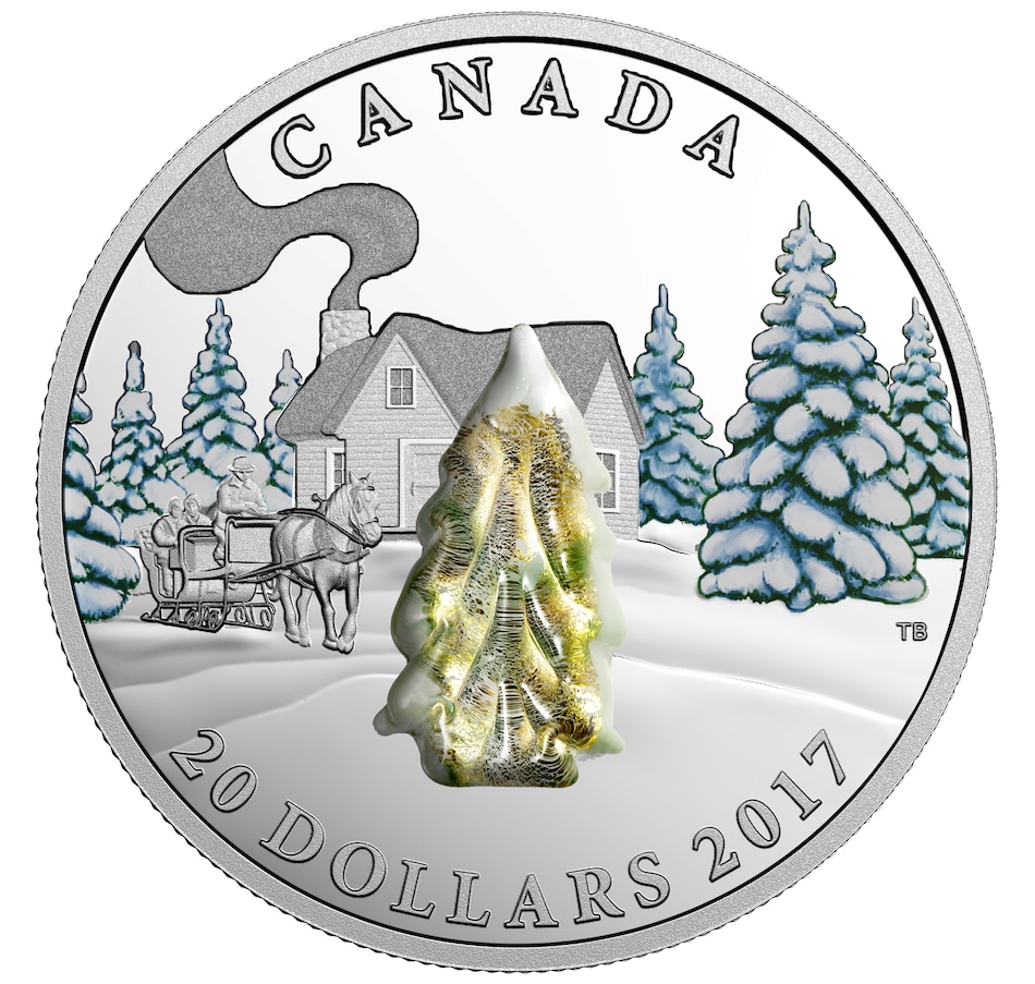 Image 646221.jpg, Product 646-221 / Price $128.88, $20 Fine Silver Coin 2017 Murano Glass Snow-Covered Trees from Royal Canadian Mint (RCM) on TSC.ca's Coins department