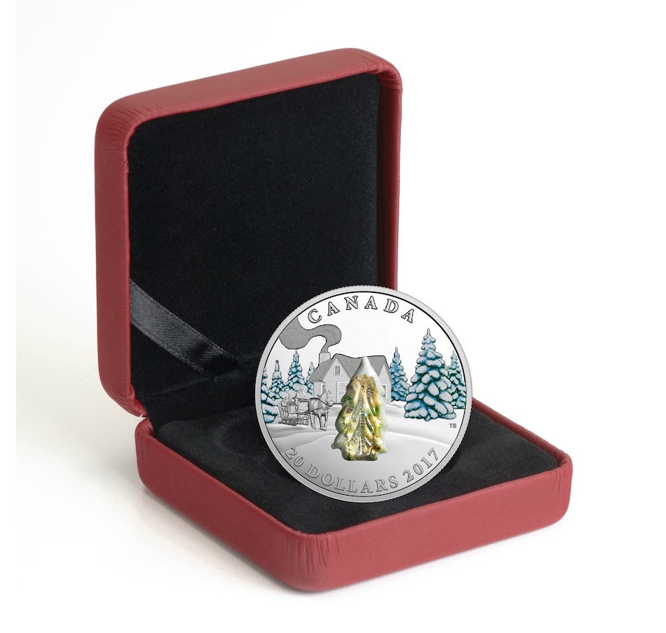 Image 646221_ALTMORE2.jpg, Product 646-221 / Price $128.88, $20 Fine Silver Coin 2017 Murano Glass Snow-Covered Trees from Royal Canadian Mint (RCM) on TSC.ca's Coins department