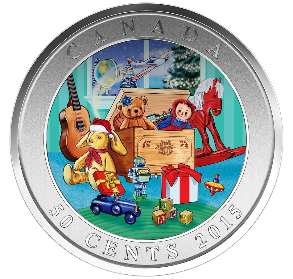 Image 646246.jpg, Product 646-246 / Price $24.88, Lenticular 50-Cent Coin Holiday Toy Box from Royal Canadian Mint (RCM) on TSC.ca's Coins department