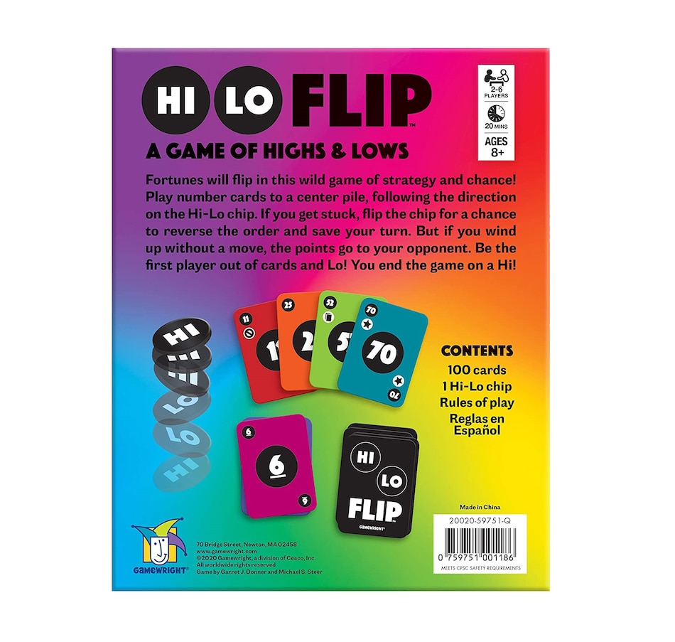 Image 646287_ALTMORE2.jpg, Product 646-287 / Price $25.99, Hi-Lo Flip: A Card Game of Highs & Lows on TSC.ca's Toys & Hobbies department