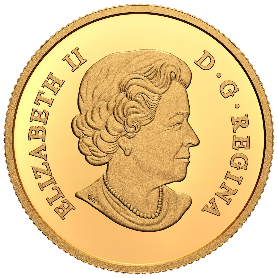 Image 646346_ALTMORE1.jpg, Product 646-346 / Price $1,099.95, 2021 $100 Pure Gold Coin 100th Anniversary of Bluenose: The Launch from Royal Canadian Mint (RCM) on TSC.ca's Coins department