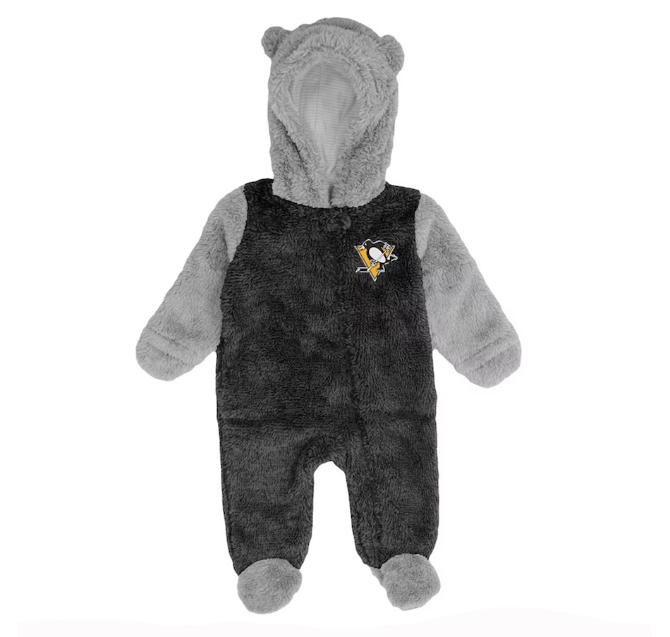 Image 646838.jpg, Product 646-838 / Price $59.99, Infant Pittsburgh Penguins Black Game Nap Teddy Fleece Bunting Full-Zip Sleeper on TSC.ca's Sports department