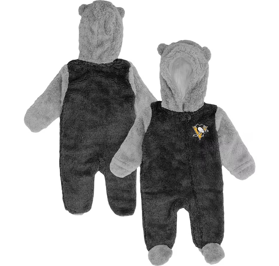 Image 646838_ALTMORE2.jpg, Product 646-838 / Price $59.99, Infant Pittsburgh Penguins Black Game Nap Teddy Fleece Bunting Full-Zip Sleeper on TSC.ca's Sports department