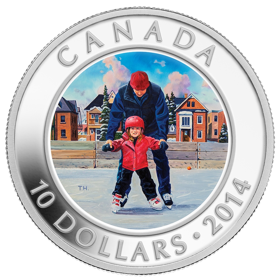Image 647025.jpg, Product 647-025 / Price $108.88, $10 Fine Silver Coin Skating in Canada from Royal Canadian Mint (RCM) on TSC.ca's Coins department