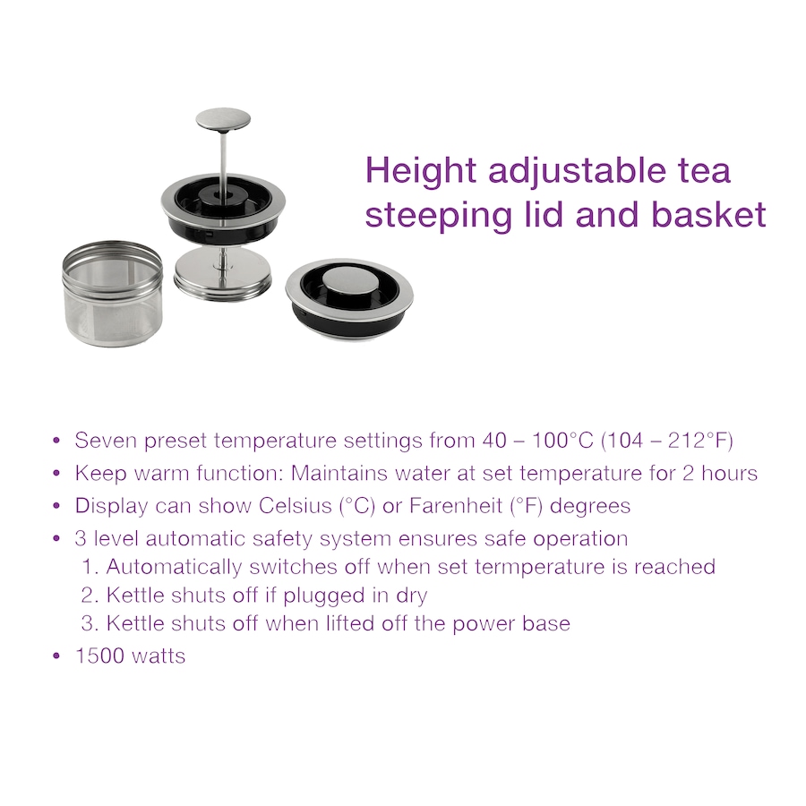 Image 647076_ALTMORE5.jpg, Product 647-076 / Price $79.99, Salton Glass Kettle & Tea Steeper (1.7L) from Salton on TSC.ca's Kitchen department