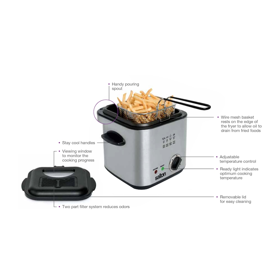 Image 647088_ALTMORE2.jpg, Product 647-088 / Price $79.99, Salton Compact Deep Fryer (1L) from Salton on TSC.ca's Kitchen department