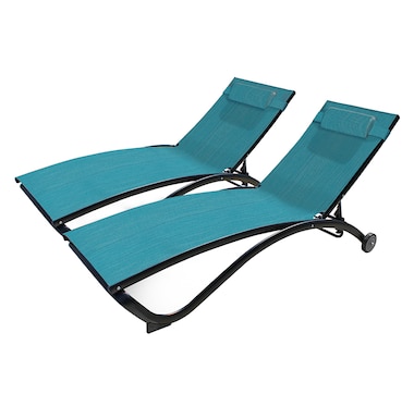 Vivere Glendale 5-Position Aluminum Pool Lounger (2-Piece Set)