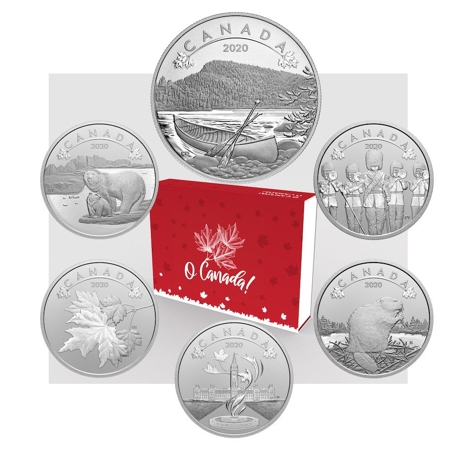 Image 647976.jpg, Product 647-976 / Price $299.70, Complete 2020 $10 Fine Silver Six Coin Set O Canada! from Royal Canadian Mint (RCM) on TSC.ca's Coins department