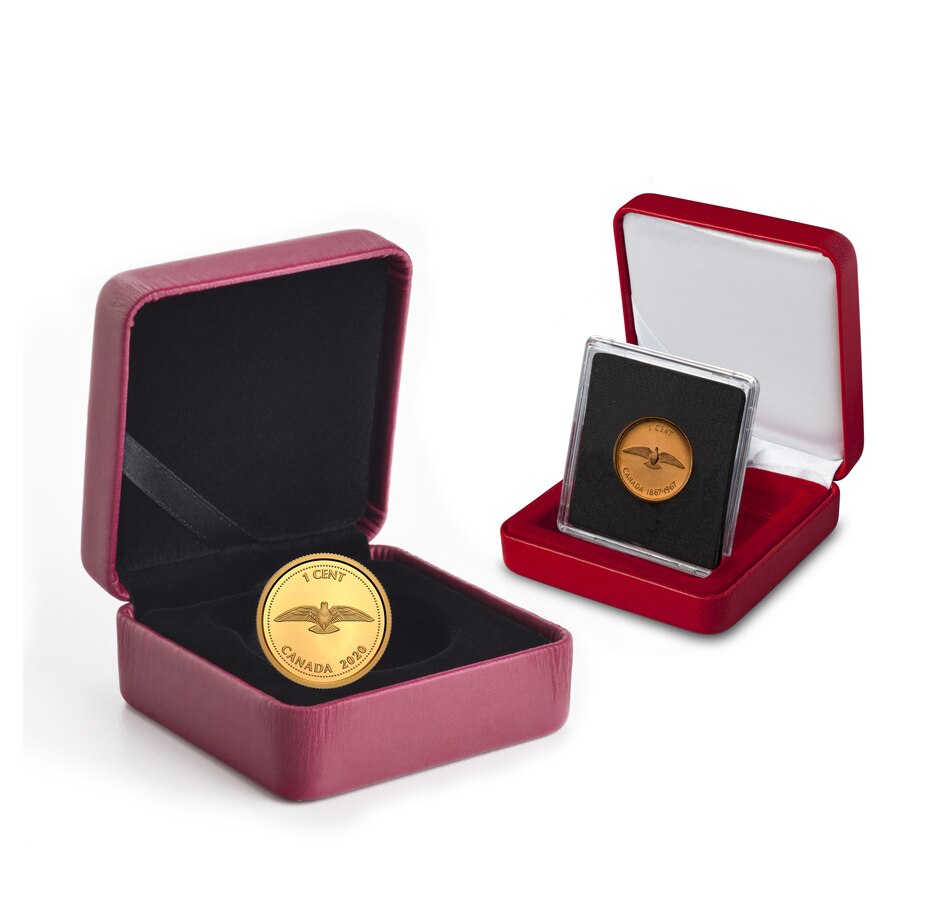 Image 647982.jpg, Product 647-982 / Price $399.95, 2020 1/10th Ounce Pure Gold Coin Tribute to Alex Colville: One Cent from Royal Canadian Mint (RCM) on TSC.ca's Coins department