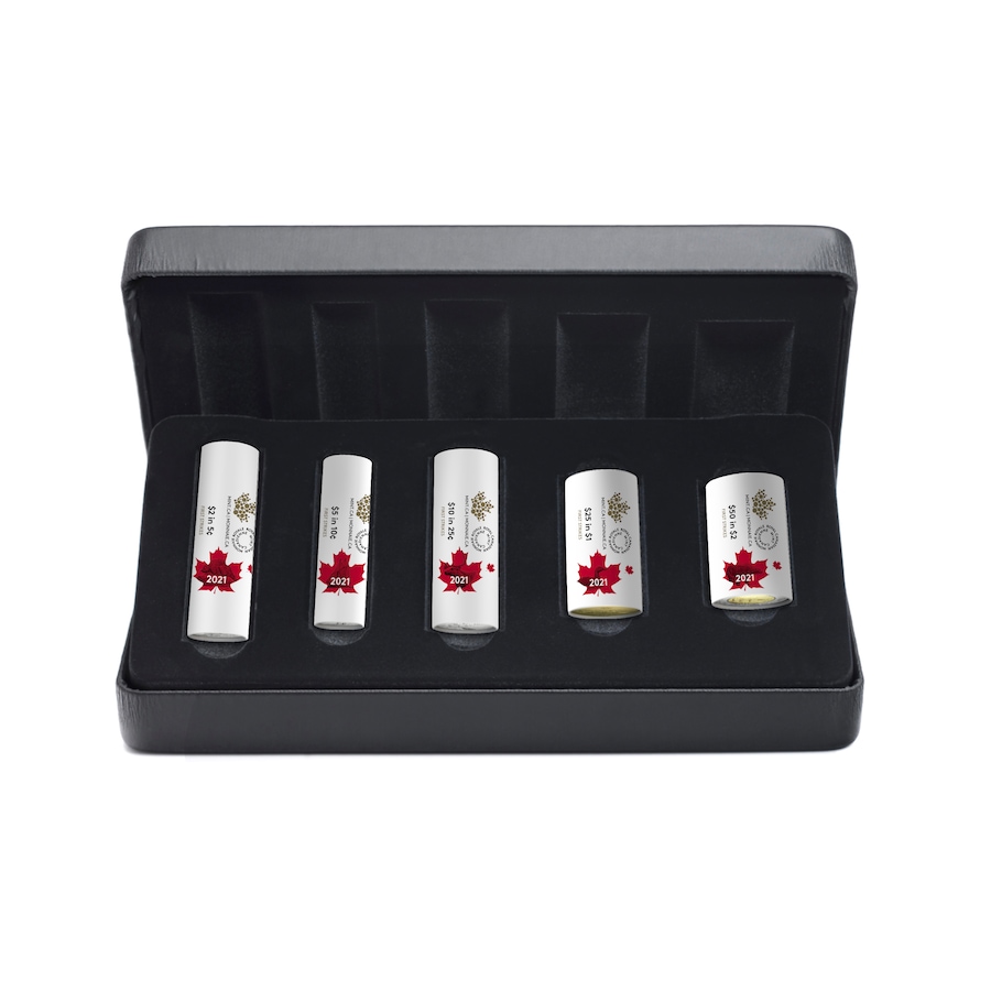 Image 647983_ALTMORE1.jpg, Product 647-983 / Price $279.95, 2021 First Strikes Special Wrap Roll Collection from Royal Canadian Mint (RCM) on TSC.ca's Coins department