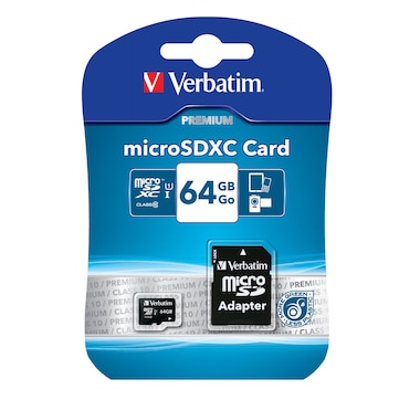 Verbatim 64gb Pro MicroSD XC Memory Card with Adapter