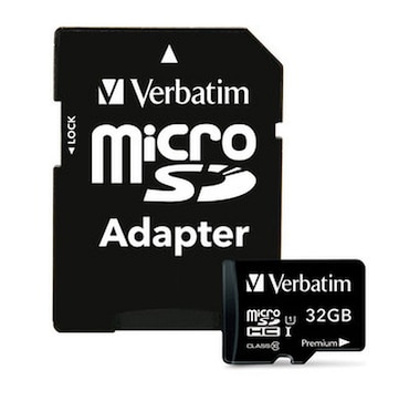 Verbatim 32 GB Premium Micro SDHC Memory Card with Adapter, Class 10