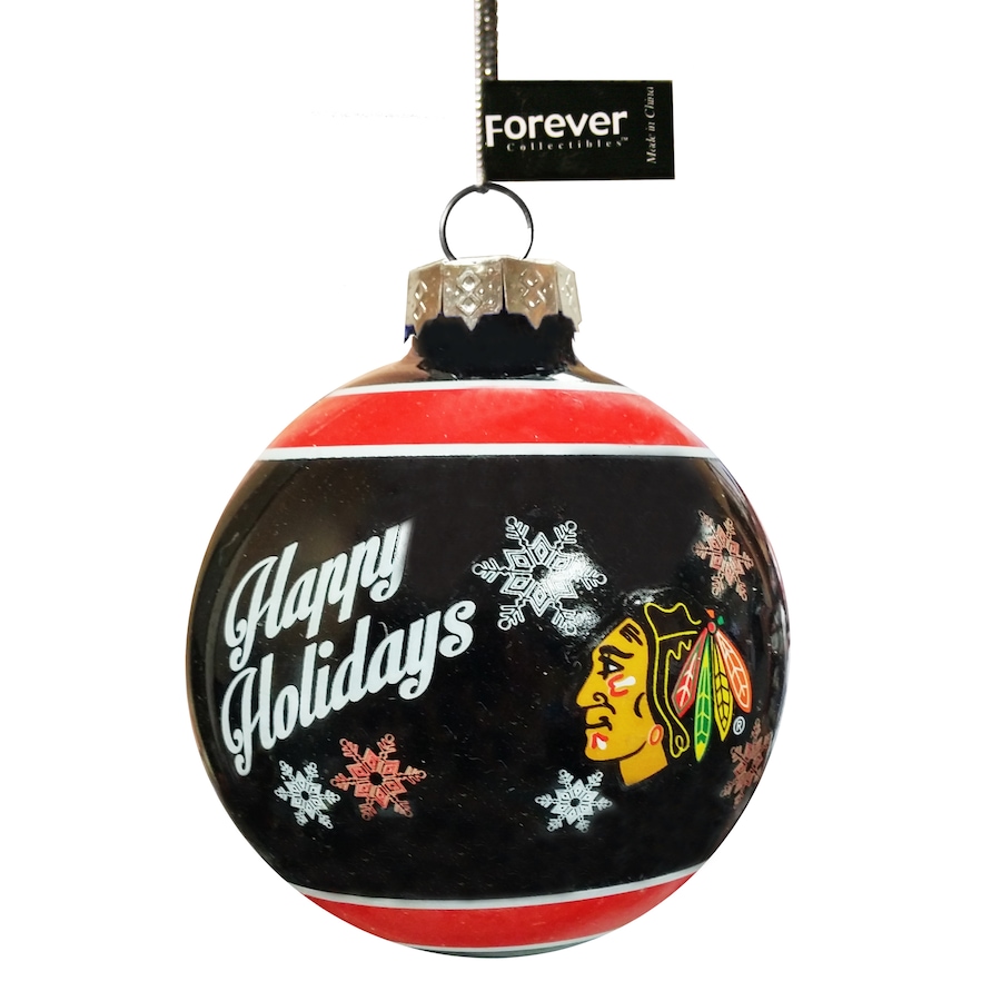 Image 654107.jpg, Product 654-107 / Price $16.99, Chicago Blackhawks Printed Glass Ball Ornament from Fanatics on TSC.ca's Toys & Hobbies department