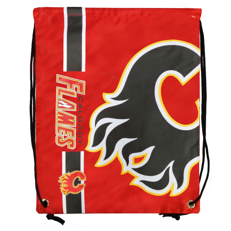 Image 654141.jpg, Product 654-141 / Price $17.99, Calgary Flames Big Logo Drawstring Bag  on TSC.ca's Health & Fitness department