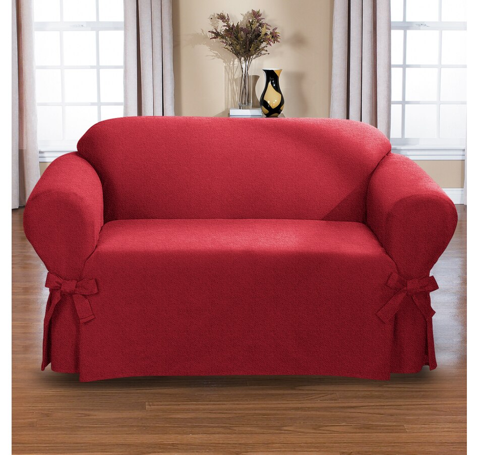 tsc.ca Surefit™ Bruce Suede 1Piece Relaxed Fit with Ties Loveseat