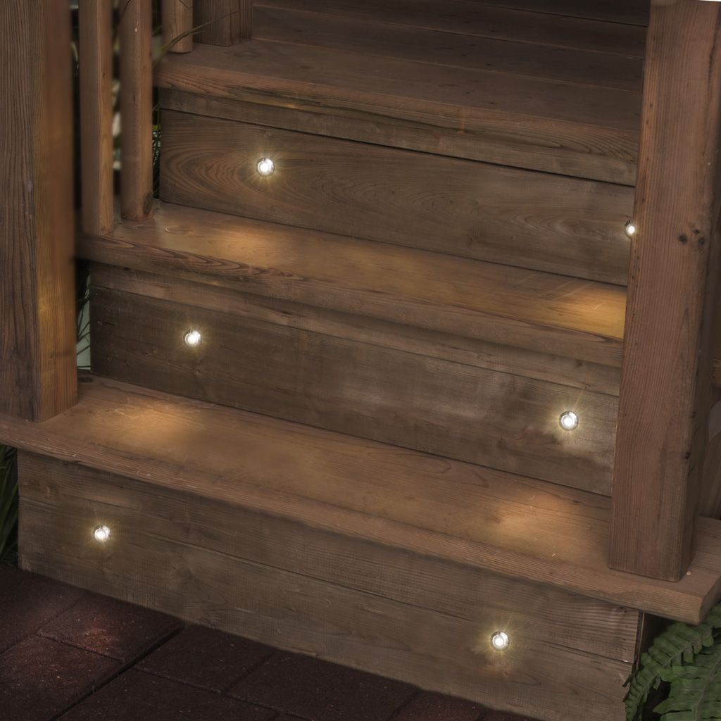 Sterno Home Stainless Steel Colour-Changing LED Deck Light Kit, 6-Pack ...