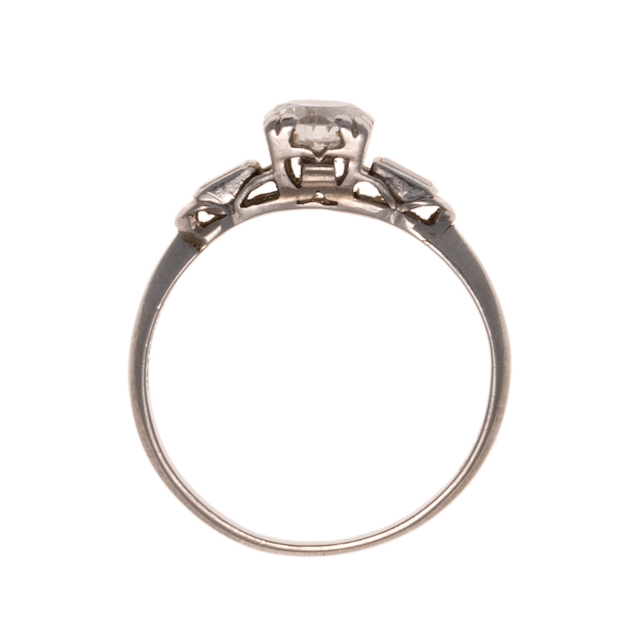 Image 655921_ALTMORE2.jpg, Product 655-921 / Price $3,009.00, Stunning Platinum Three-Stone-Across Engagement Ring with beautiful Half-Carat Edwardian-cut Centre Diamond from Estate Originals on TSC.ca's Jewellery department