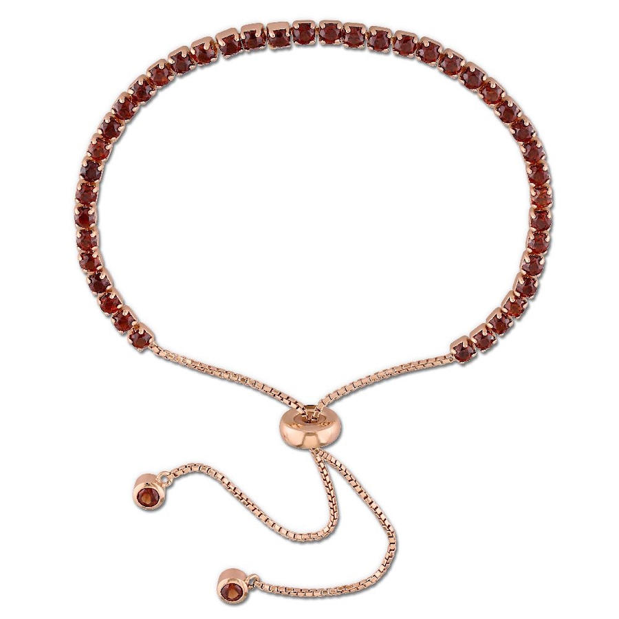 Image 656011.jpg, Product 656-011 / Price $104.99, Sofia B Sterling Silver Rose Gold Plate Garnet Tassel Bolo Bracelet from Sofia B on TSC.ca's Jewellery department
