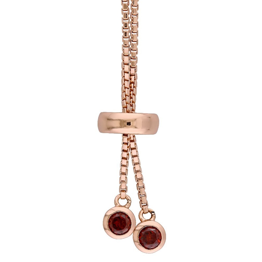 Image 656011_ALTMORE2.jpg, Product 656-011 / Price $104.99, Sofia B Sterling Silver Rose Gold Plate Garnet Tassel Bolo Bracelet from Sofia B on TSC.ca's Jewellery department