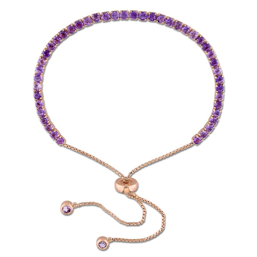 Image 656023.jpg, Product 656-023 / Price $116.99, Sofia B Sterling Silver Rose Gold Plate Amethyst Tassel Bolo Bracelet from Sofia B on TSC.ca's Jewellery department