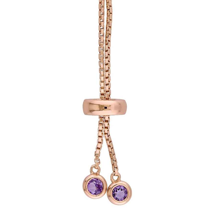 Image 656023_ALTMORE2.jpg, Product 656-023 / Price $116.99, Sofia B Sterling Silver Rose Gold Plate Amethyst Tassel Bolo Bracelet from Sofia B on TSC.ca's Jewellery department