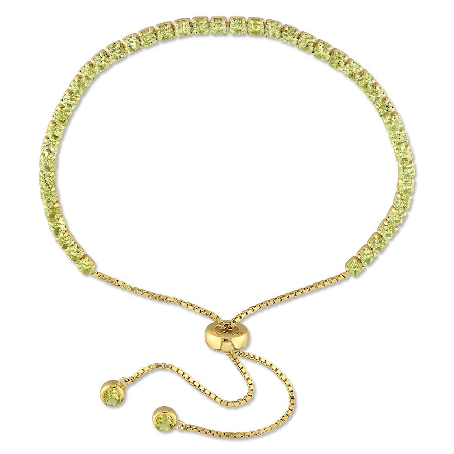 Image 656074.jpg, Product 656-074 / Price $104.99, Sofia B Sterling Silver Yellow Gold Plate Peridot Tassel Bolo Bracelet from Sofia B on TSC.ca's Jewellery department