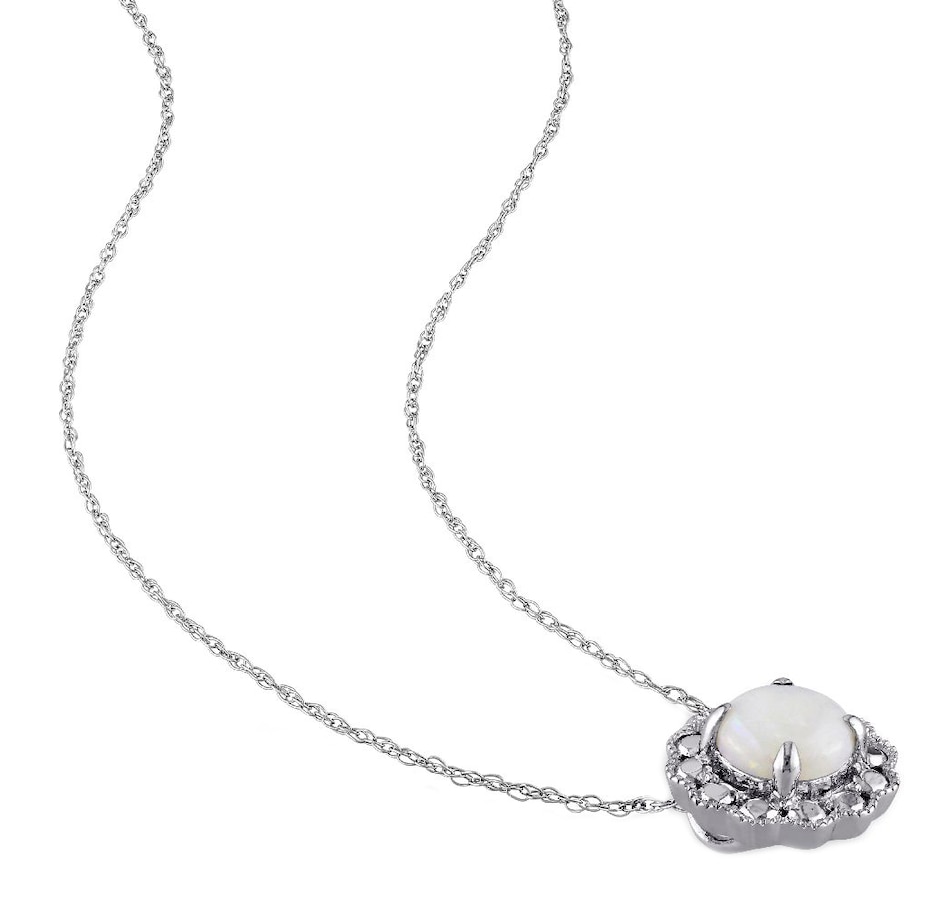 Jewellery - Necklaces & Pendants - Sofia B 10K White Gold Opal Flower ...