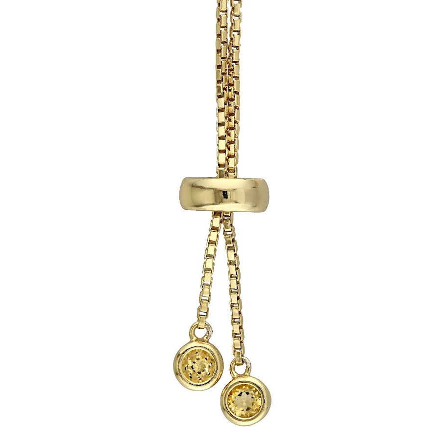 Image 656098_ALTMORE2.jpg, Product 656-098 / Price $120.99, Sofia B Sterling Silver Yellow Gold Plate Citrine Tassel Bolo Bracelet from Sofia B on TSC.ca's Jewellery department