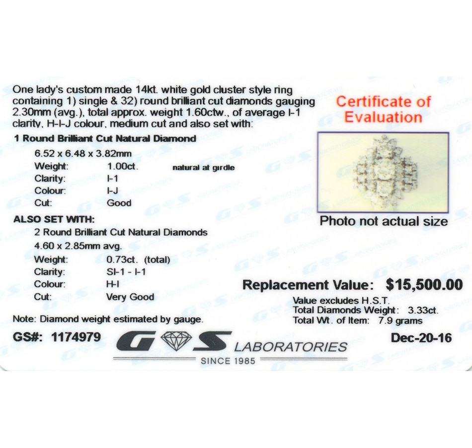 Image 656213_ALTMORE3.jpg, Product 656-213 / Price $9,995.00, Estate Originals Custom Made 14 Karat Diamond Dinner Ring from Estate Originals on TSC.ca's Jewellery department