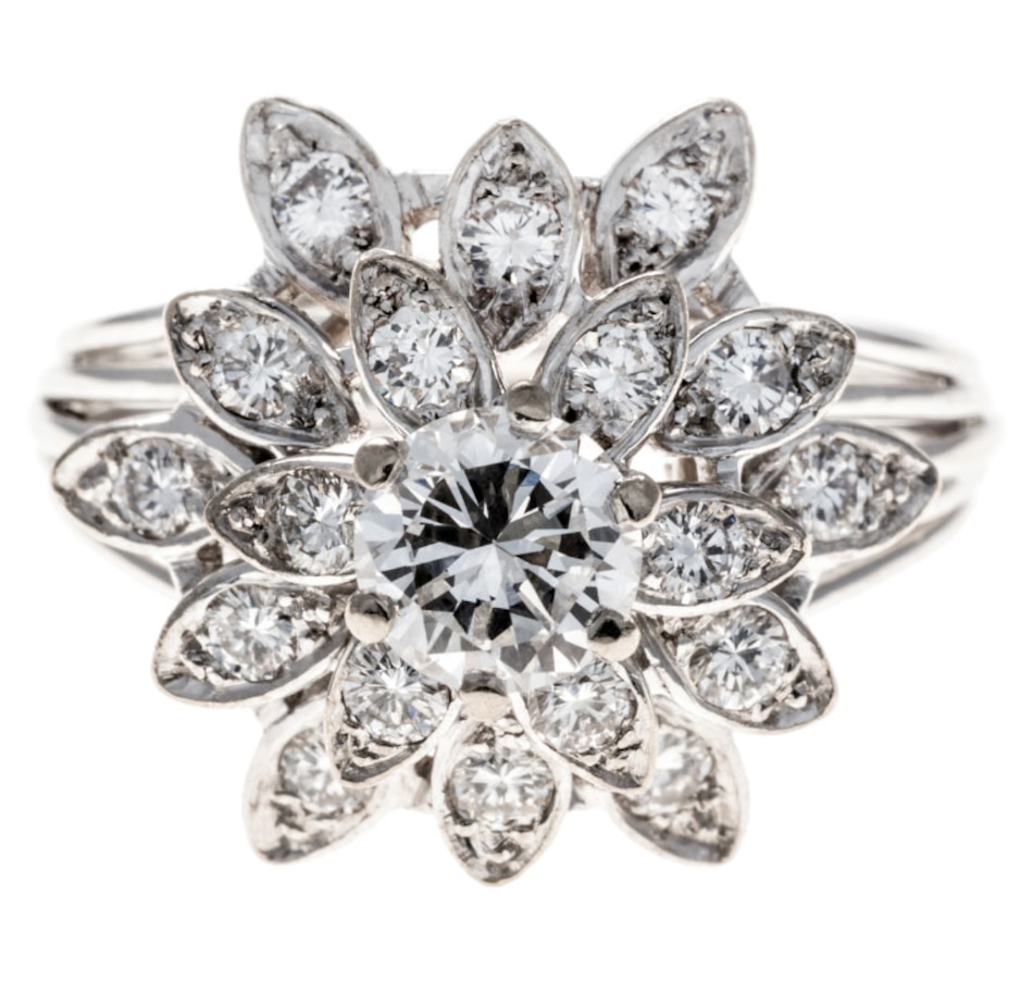 Jewellery - Rings - Cluster - Estate Originals 18K White Gold Floral ...
