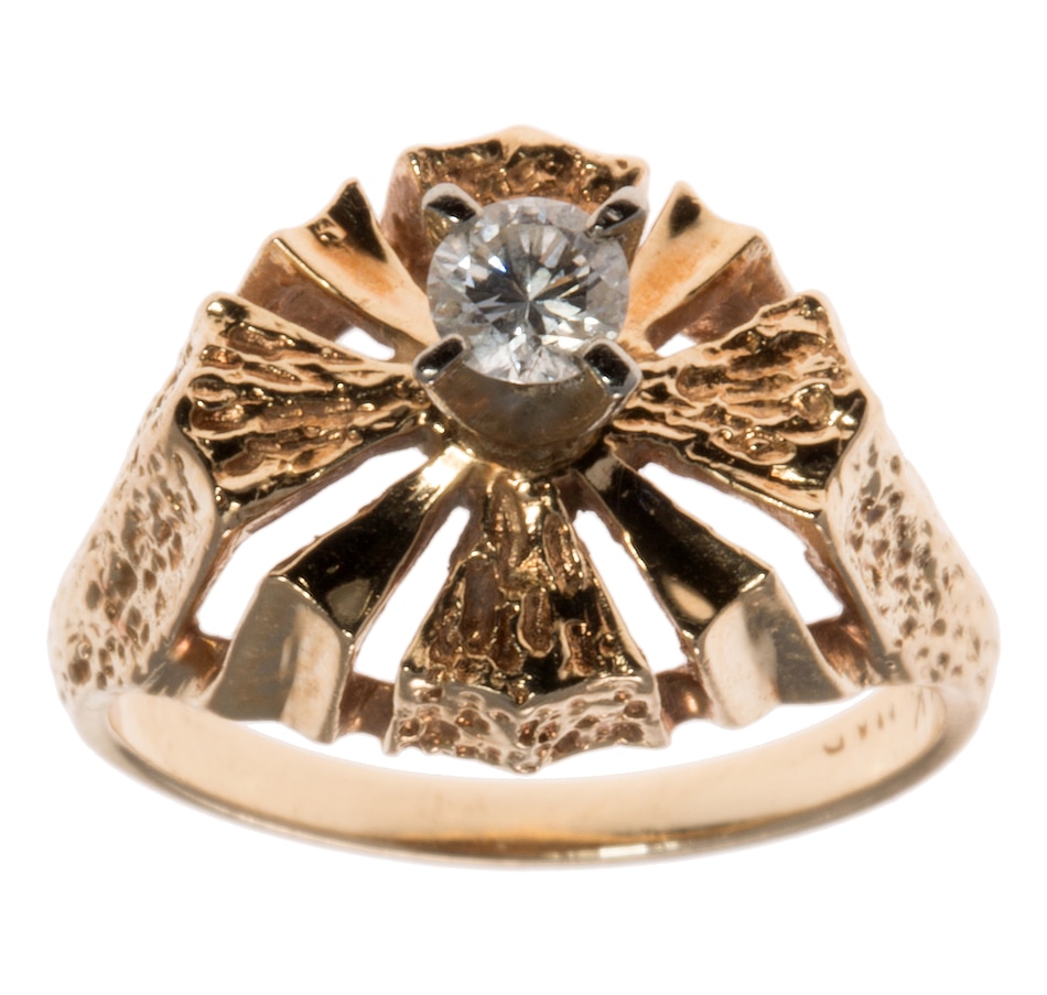 Image 656465.jpg, Product 656-465 / Price $1,095.00, Estate Originals 14K Yellow and White Gold Geometric 0.26 Carat Diamond Ring from Estate Originals on TSC.ca's Jewellery department