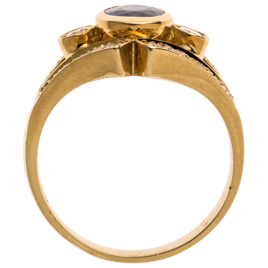 Image 656500_ALTMORE2.jpg, Product 656-500 / Price $2,495.00, Estate Originals Custom-Made and Hand-Assembled Bezel-Set Sapphire and Diamond Ring from Estate Originals on TSC.ca's Jewellery department