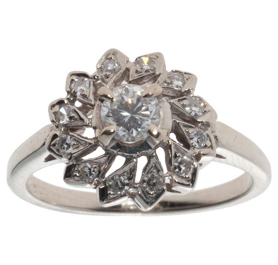 Jewellery - Rings - Cluster - Estate Originals 18K white gold Vintage ...