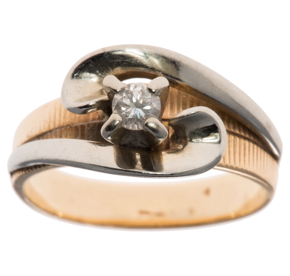 Image 656649.jpg, Product 656-649 / Price $795.00, Estate Originals 10K White Gold Swirl Diamond Ring with Textured Yellow Gold Undergallery from Estate Originals on TSC.ca's Jewellery department