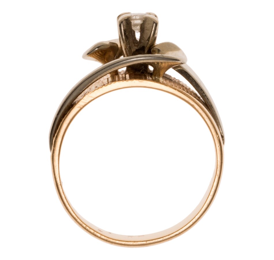 Image 656649_ALTMORE2.jpg, Product 656-649 / Price $795.00, Estate Originals 10K White Gold Swirl Diamond Ring with Textured Yellow Gold Undergallery from Estate Originals on TSC.ca's Jewellery department