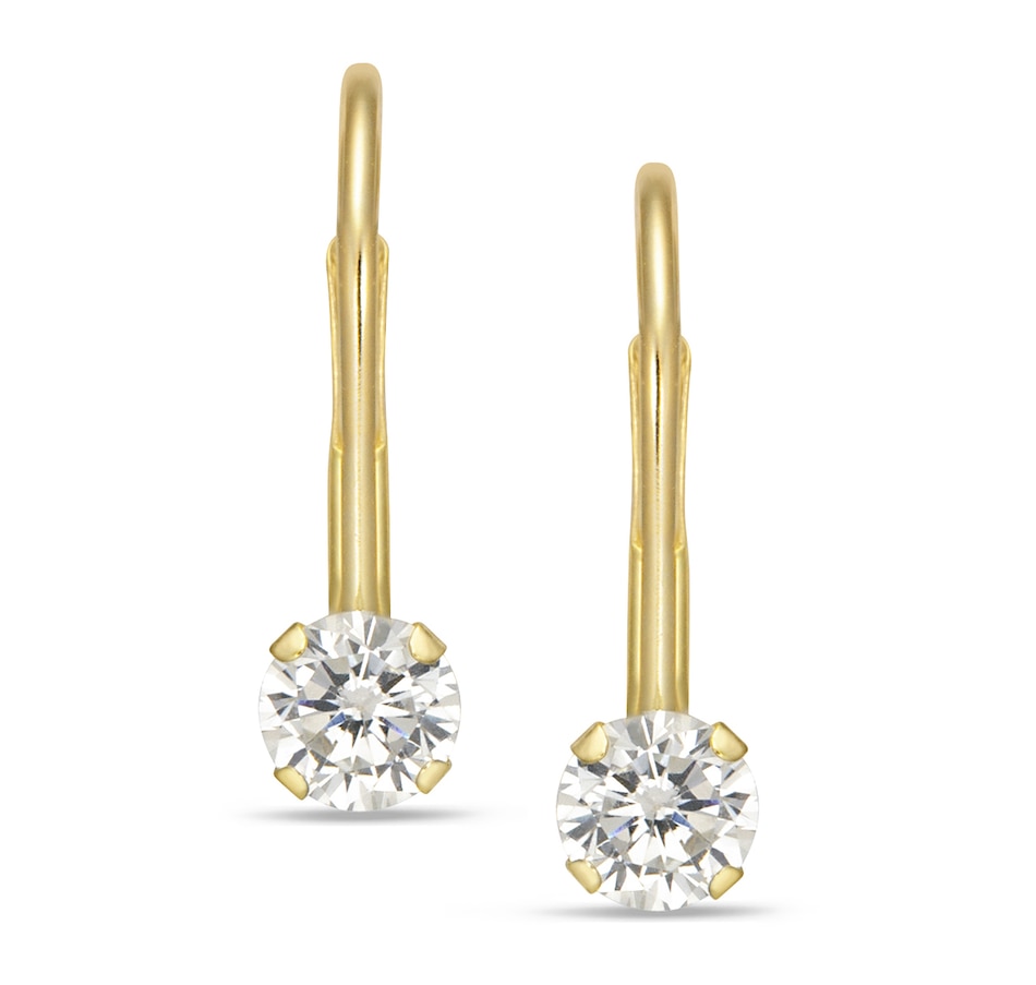 Image 656931.jpg, Product 656-931 / Price $76.99, International Gold 10K Yellow Gold 14mm Children's Leverback Earrings with Cubic Zirconia from International Gold on TSC.ca's Jewellery department