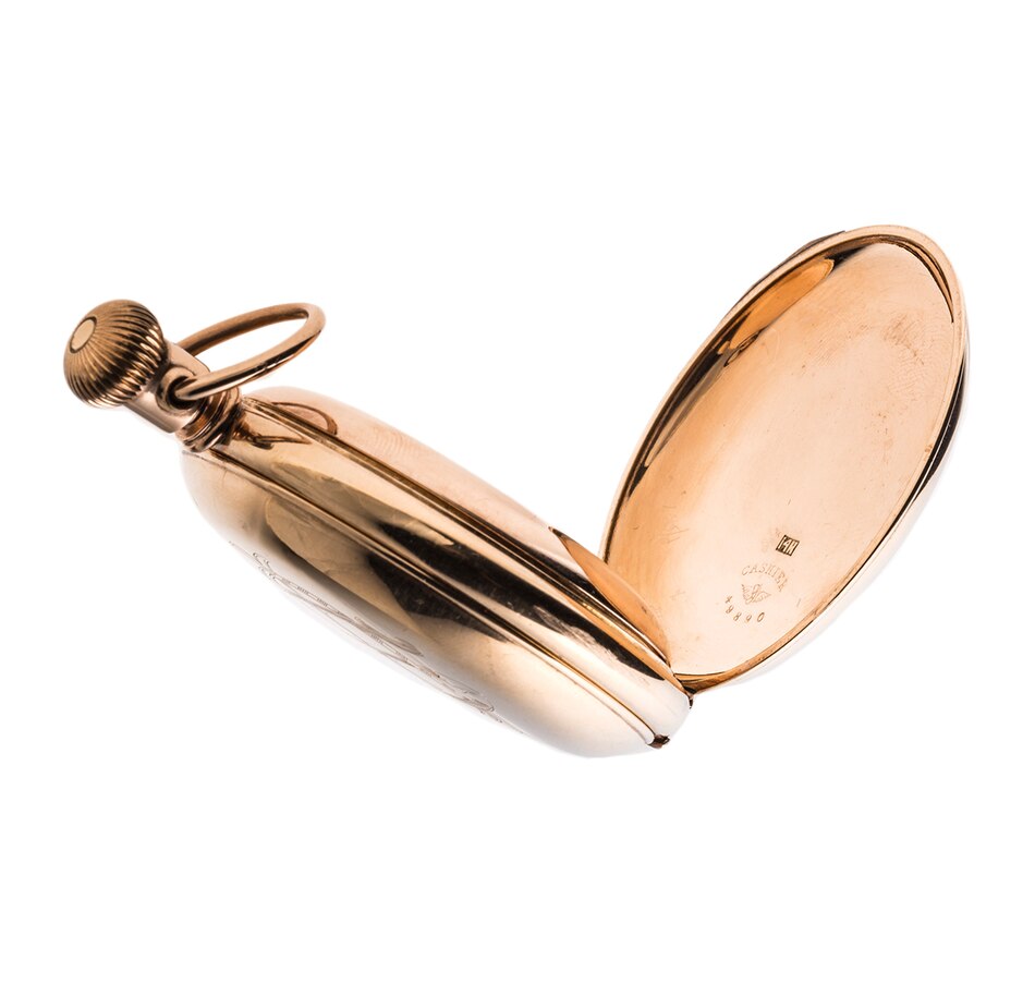 Image 657083_ALTMORE2.jpg, Product 657-083 / Price $6,995.00, Estate Originals Gentlemen's 14K Yellow Gold Elgin Natl. Watch Co. Hunter's Case Pocket Watch from Estate Originals on TSC.ca's Jewellery department