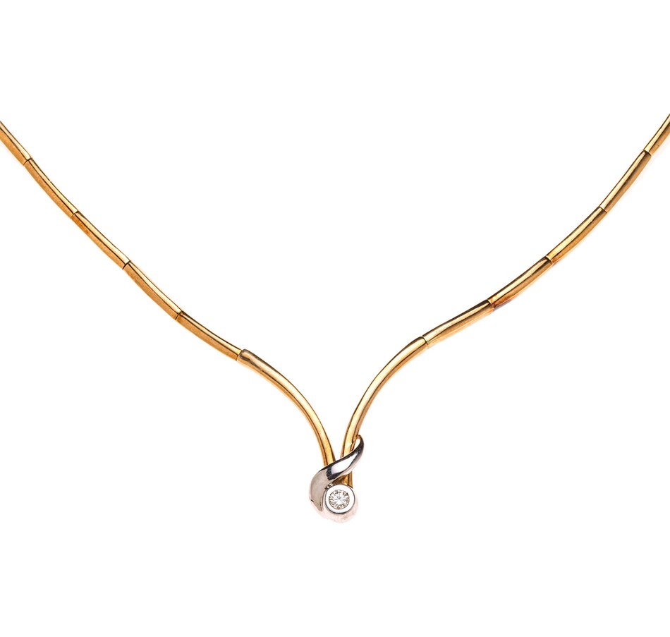 tsc.ca - Estate Originals 14K Yellow Gold Bar Link 'V' Necklace with ...