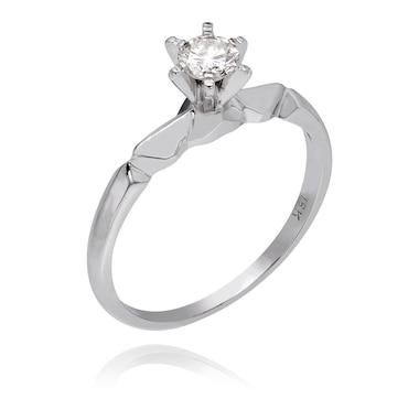 Estate Originals Ladies' 18K White Gold 6-Prongs 0.26 Carat Diamond Solitaire Ring