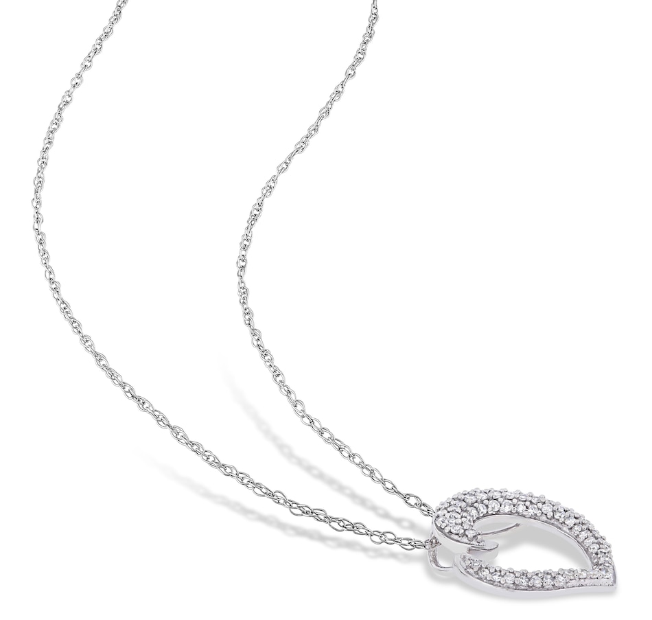 Image 657345_ALTMORE2.jpg, Product 657-345 / Price $524.99, Sofia B. 10K White Gold Diamond Tilted Open Heart Necklace from Sofia B on TSC.ca's Jewellery department