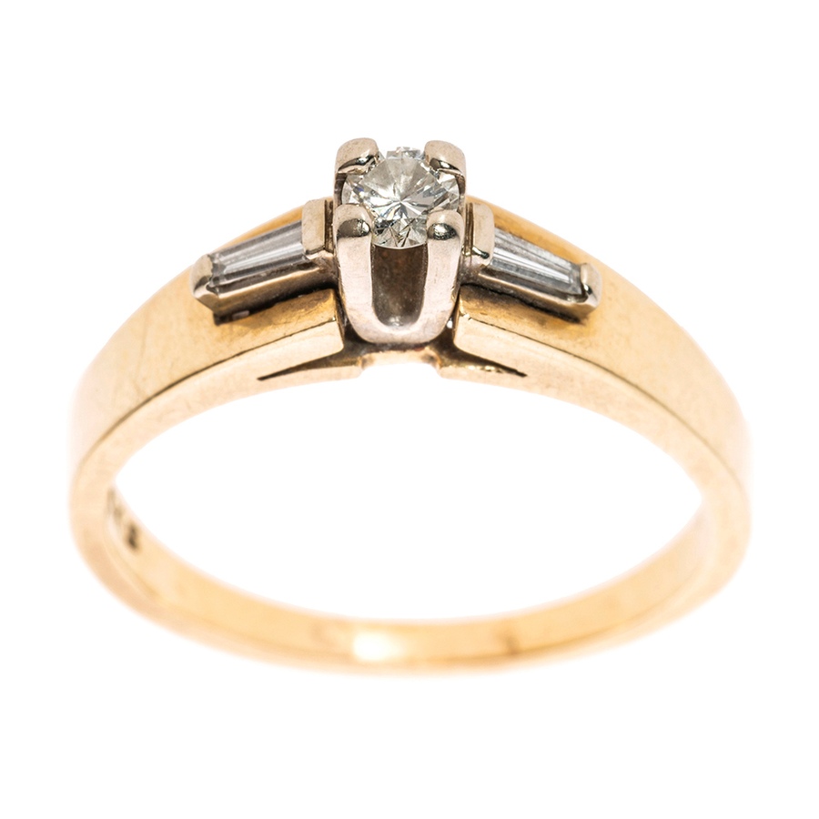 Image 657475.jpg, Product 657-475 / Price $975.00, Estate Originals 14KT Yellow and White Gold Diamond Engagement Ring with Baguette Shoulders from Estate Originals on TSC.ca's Jewellery department