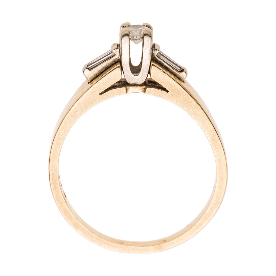 Image 657475_ALTMORE2.jpg, Product 657-475 / Price $975.00, Estate Originals 14KT Yellow and White Gold Diamond Engagement Ring with Baguette Shoulders from Estate Originals on TSC.ca's Jewellery department